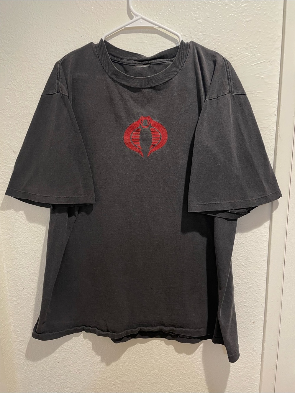 Vintage 80s G.I. Joe Cobra Command T-Shirt Single Stitch Faded Black Red Emblem